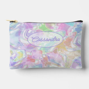 Aqua Blue Lime Green Pink Purple Art Pattern Accessory Pouch