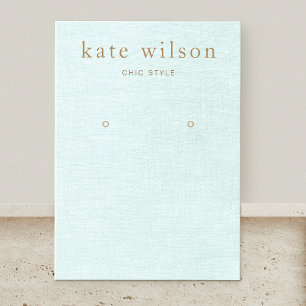 Aqua Blue Linen (image) Earring Display Card