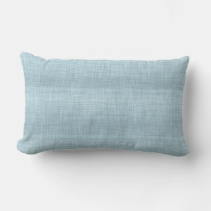 Aqua Blue Linen Texture Lumbar Pillow