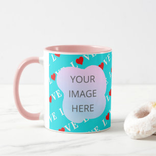 Aqua Blue LOVE Mug