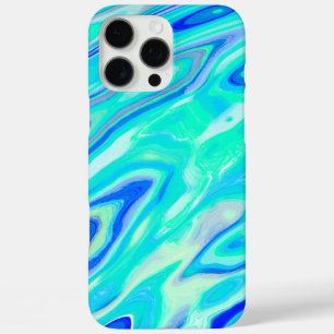 Aqua Blue Marble Texture Abstract Liquid Pattern iPhone 16 Pro Max Case