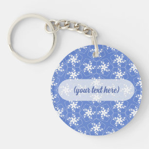 Aqua Blue Marble Texture Abstract Liquid Pattern Key Ring