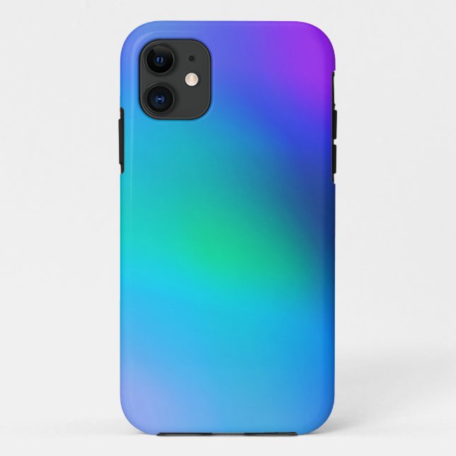 Aqua Blue Mint and Purple Abstract iphone 11 case (Back)