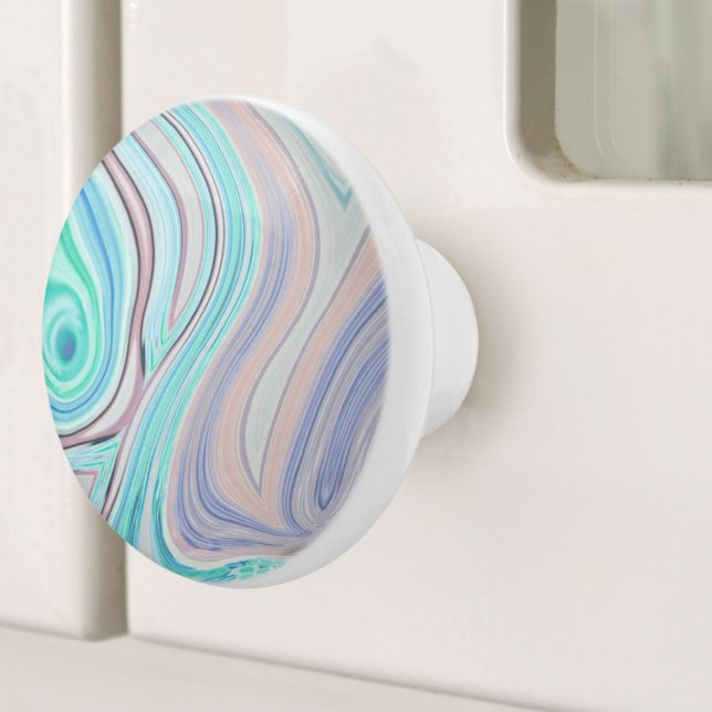 aqua blue mint green lilac purple pastel rainbow ceramic knob (aqua blue mint green lilac purple pastel rainbow ceramic knob)