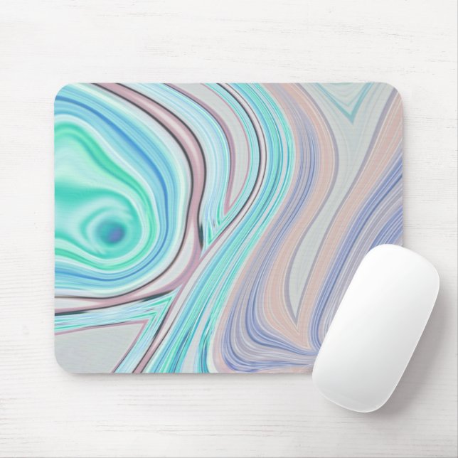 aqua blue mint green lilac purple pastel rainbow mouse mat (With Mouse)