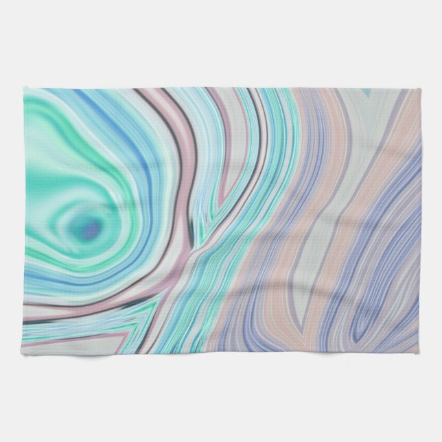 aqua blue mint green lilac purple pastel rainbow tea towel (Horizontal)
