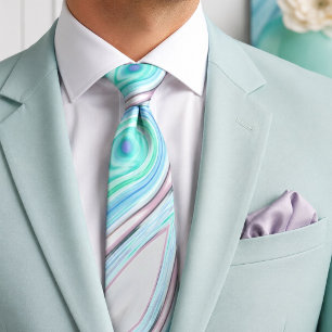 aqua blue mint green lilac purple pastel rainbow tie
