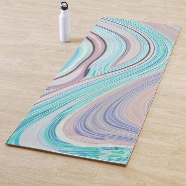 aqua blue mint green lilac purple pastel rainbow yoga mat (In Situ)