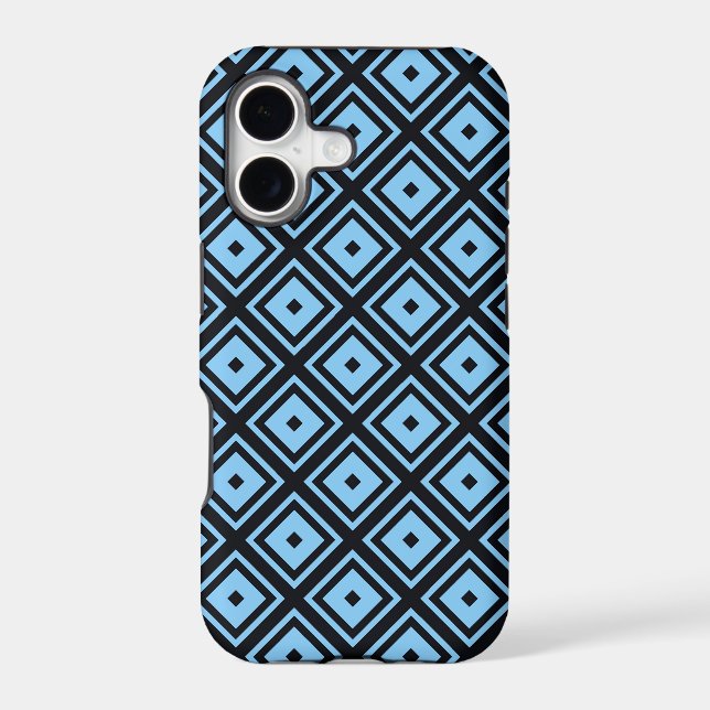 Aqua blue modern geometric mosaic pattern (Back)