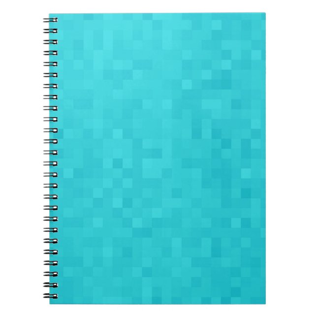 Aqua Blue Mosaic Tile Pattern, Notebook (Front)