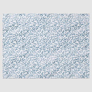 Aqua Blue Navy Leopard Print Tissue Paper