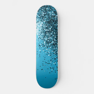 Aqua Blue OCEAN Glitter #1 Skateboard