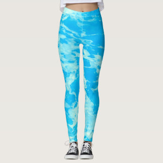 Aqua Blue Ocean Leggings