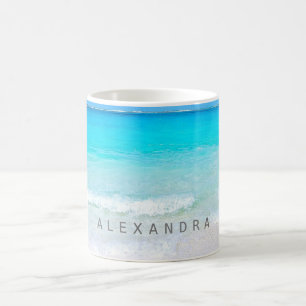 Aqua Blue Ocean Sea Sky Custom Coffee Mug