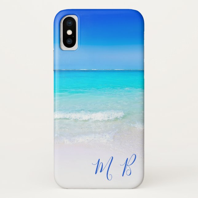 Aqua Blue Ocean Sea Sky Vacation Travel Case-Mate iPhone Case (Back)