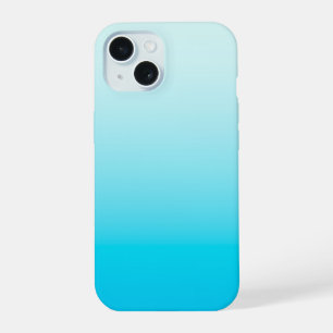 Aqua blue ombre background iPhone 15 case