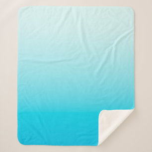 Aqua blue ombre background sherpa blanket