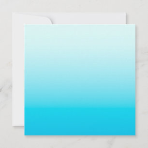 Aqua blue ombre background thank you card