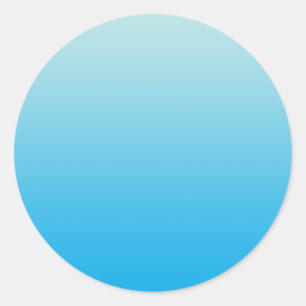 Aqua Blue Ombre Classic Round Sticker