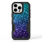 Aqua blue Ombre faux glitter sparkles