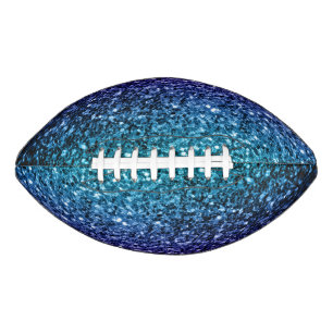 Aqua blue ombre faux glitter sparkles american football