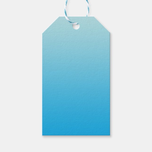 Aqua Blue Ombre Gift Tags (Front)