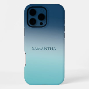 Aqua Blue Ombre iPhone 16 Pro Max Case