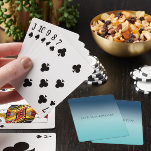 Aqua Blue Ombre Playing Cards