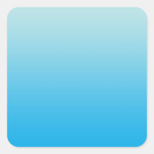 Aqua Blue Ombre Square Sticker