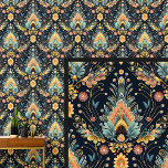 Aqua Blue Orange Yellow Gold Art Nouveau  Wallpaper<br><div class="desc">Aqua Blue Orange Yellow Gold Art Nouveau  Wallpaper</div>