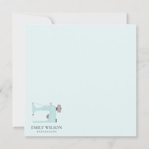 AQUA BLUE PINK SEWING MACHINE TAILOR BUSINESS CARD