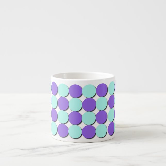 Aqua & Blue Polka Dots Espresso Cup (Front)