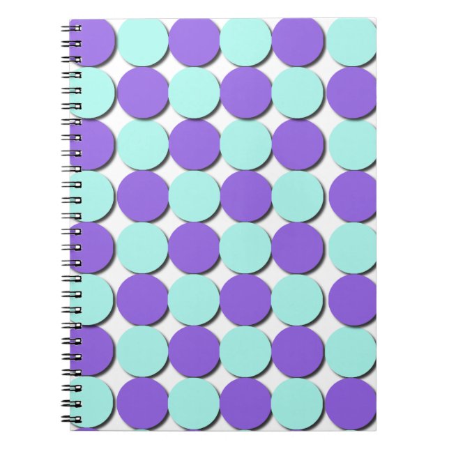 Aqua & Blue Polka Dots Notebook (Front)