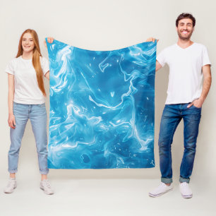 Aqua Blue Pool Water Pattern Fleece Blanket