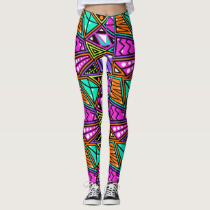aqua blue purple diamond multi colour yoga legging