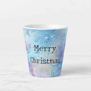 Aqua Blue Purple Ice Snow Christmas Latte Mug