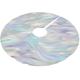 Aqua Blue Purple Pearl White Christmas Brushed Polyester Tree Skirt