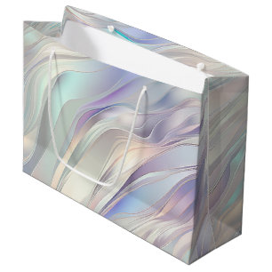 Aqua Blue Purple Pearl White Wedding Large Gift Bag
