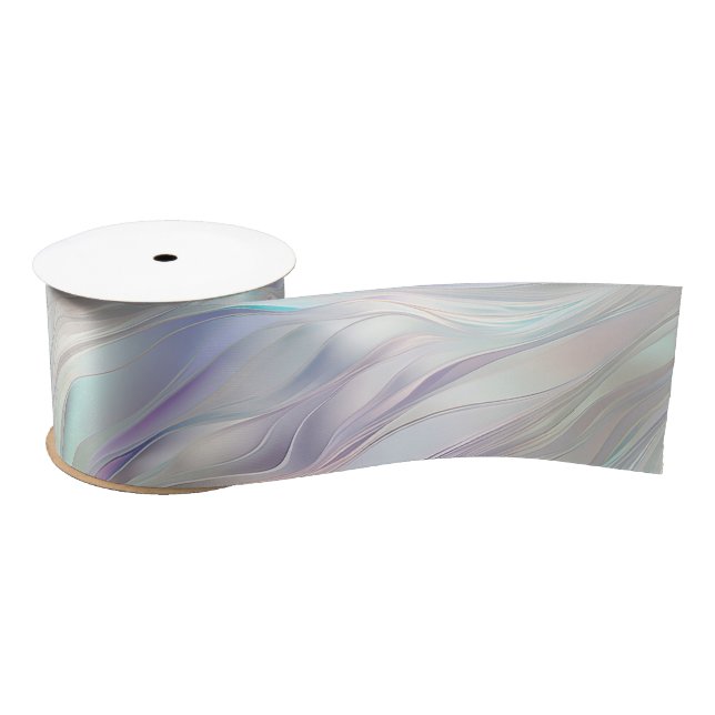 Aqua Blue Purple Pearl White Wedding Satin Ribbon (Spool)