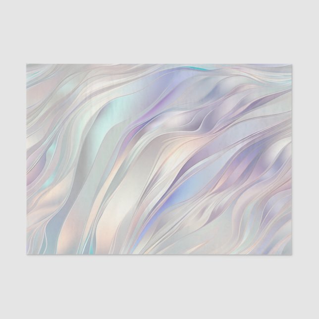 Aqua Blue Purple Pearl White Wedding Tissue Paper (Front)