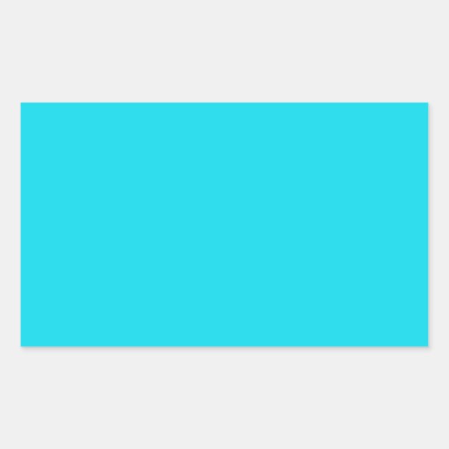 Aqua Blue Rectangle Sticker (Front)