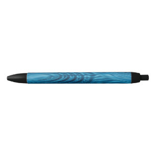 Aqua Blue Ripples  Black Ink Pen
