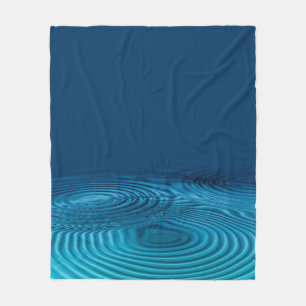 Aqua Blue Ripples  Fleece Blanket