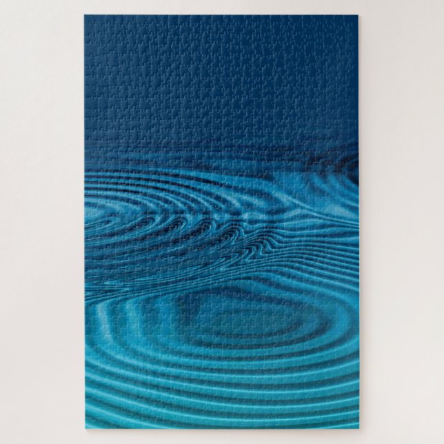 Aqua Blue Ripples  Jigsaw Puzzle (Vertical)