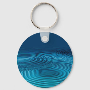 Aqua Blue Ripples Key Ring