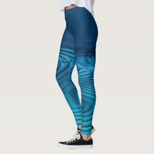 Aqua Blue Ripples  Leggings
