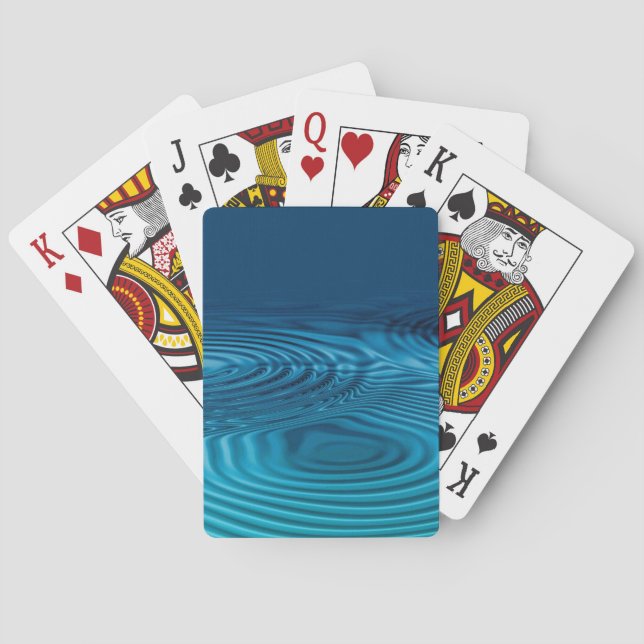 Aqua Blue Ripples  Playing Cards (Back)