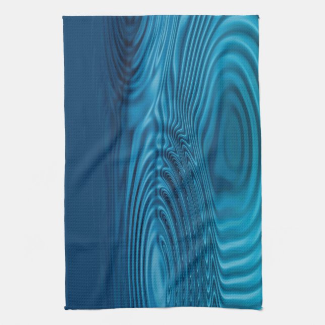 Aqua Blue Ripples  Tea Towel (Vertical)