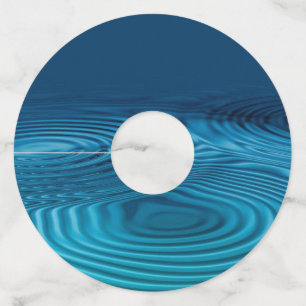 Aqua Blue Ripples Wine Glass Tag