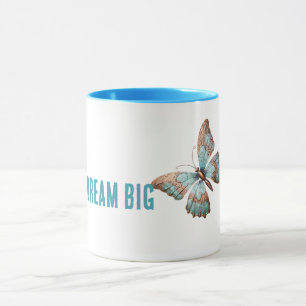 Aqua Blue Rose Rust Gold Dream Butterfly Mug